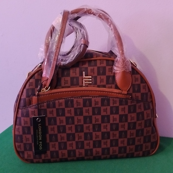 Brown London Fog Bowler Satchel - Picture 2 of 11